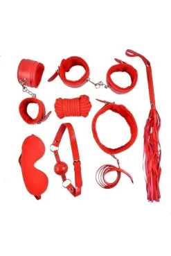 Ensemble Bondage Rouge 10 Pièces