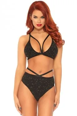 Ensemble Culotte Lurex Noir Et Or