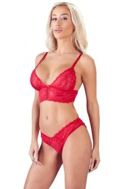 Ensemble Rouge Dentelle 2 Pièces