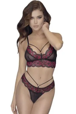 Ensemble Soutien-Gorge String Dentelle Et Résille