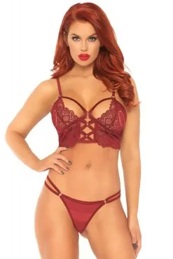 Ensemble Top Brassière Sexy Et String Leg Avenue