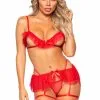 Ensemble Valentine Sexy Ouvert Rouge