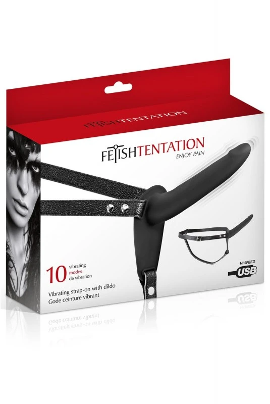 Gode Ceinture Vibrant Noir USB – Image 3