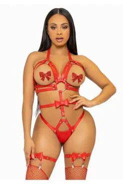 Harnais Fetish Body Anneaux En Cuir Végétalien