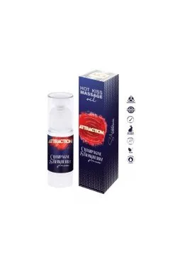 Huile De Massage Hot Kiss Vin Pétillant Et Fraise