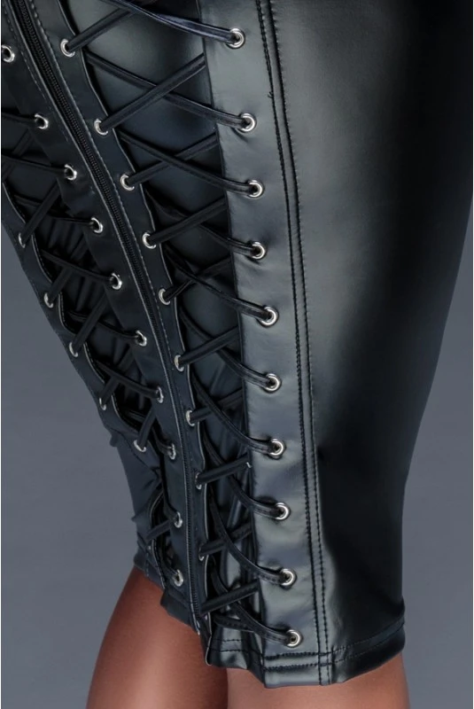 Jupe Fetish Lacage Corset Wetlook Noir HandMade – Image 5