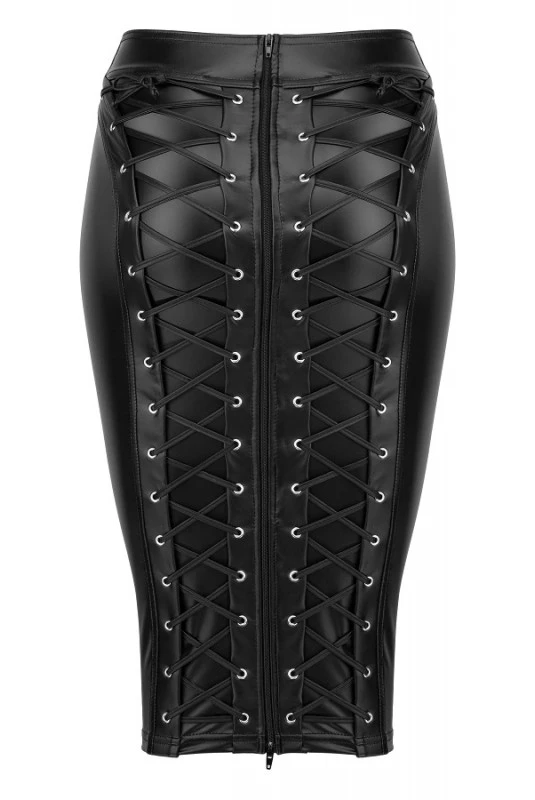 Jupe Fetish Lacage Corset Wetlook Noir HandMade – Image 6