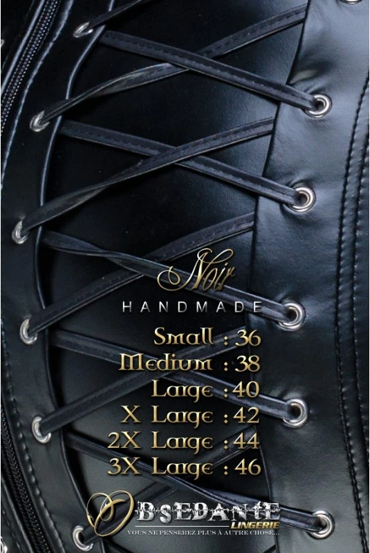 Jupe Fetish Lacage Corset Wetlook Noir HandMade – Image 9