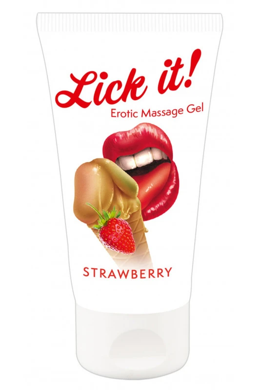 Lubrifiant Gel De Massage Végétalien Comestible Goût Fraise 50ml