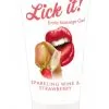 Lubrifiant Gel Massage Végétalien Comestible Fraise/Vin Pétillant 50ml