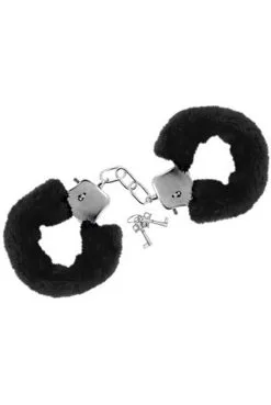 Menottes Fourrure Noires Avec Sécurité