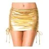 Mini Jupe Droite Effet Métal Doré