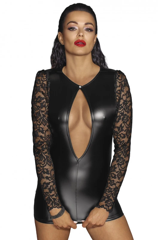 Mini Robe Libertine Fetish Wetlook Et Dentelle – Image 5