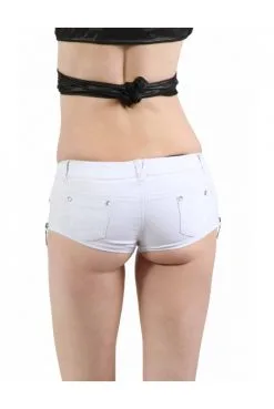 Mini Short Sexy Blanc Avec Strass