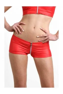 Mini Short Wetlook Rouge