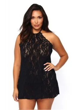 Nuisette Dentelle Florale Grande Taille