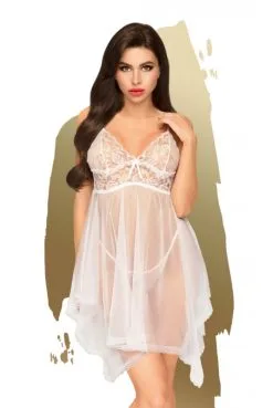 Nuisette Taille L/XL Babydoll Blanche Naughty Doll