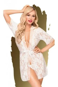 Peignoir Déshabillé Satiné Blanc Sweet Retreat