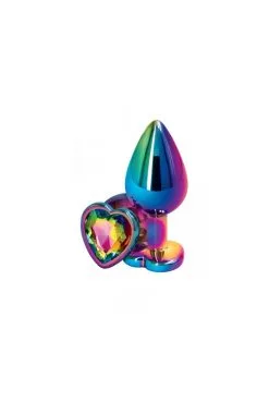 Plug Anal Aluminium Coeur Multicolore Taille M