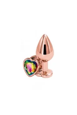 Plug Anal Aluminium Coeur Rose Gold Taille M