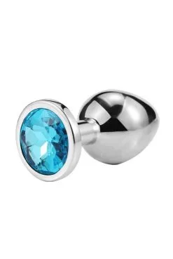 Plug Anal Bijou Aluminium Bijou Bleu Large