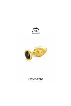 Plug Anal Bijou Aluminium Or Et Noir Taille XS