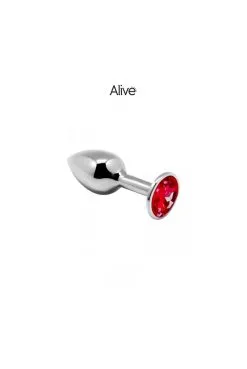 Plug Anal Métal Bijou Rouge Taille L