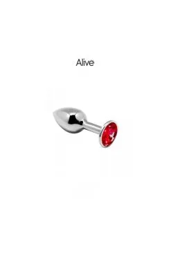 Plug Anal Métal Bijou Rouge Taille M