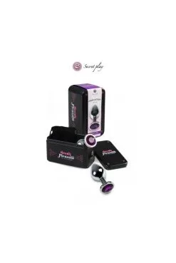 Plug Anal Métal Bijou Strass Violet Taille M