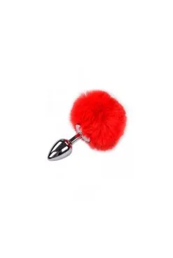 Plug Anal Métal Fluffy S Rouge