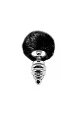 Plug Anal Métal Fluffy Twist L Noir