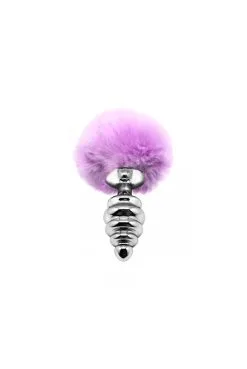 Plug Anal Métal Fluffy Twist M Mauve