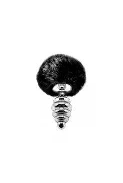 Plug Anal Métal Fluffy Twist M Noir