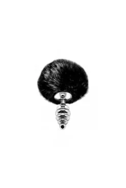 Plug Anal Métal Fluffy Twist S Noir