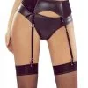 Porte Jarretelles Fetish Hard Chic Wetlook Micro Résille Noir