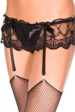 Porte Jarretelles Noir Dentelle Effet Ceinture Large
