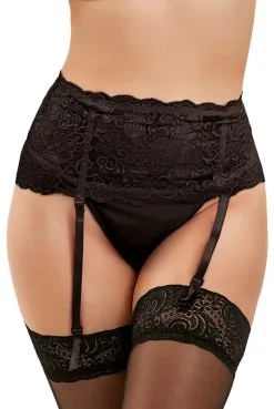 Porte Jarretelles Noir Et String