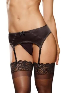 Porte Jarretelles Satin Noir