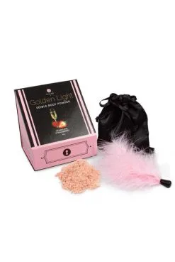 Poudre Comestible Vin Pétillant Fraise Et Plumeau