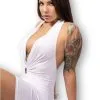 Robe Blanche Club Décolleté Vertige Nombril