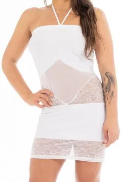 Robe Courte ClubWear Blanche Milena