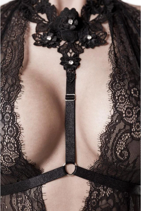 Robe Dentelle Sexy Chic Et Harnais String Fetish – Image 5