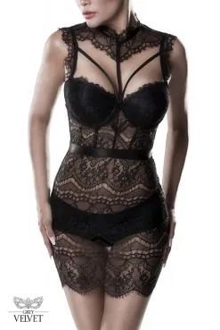 Robe Dentelle Transparente Sexy Chic Et Sa Culotte