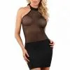 Robe Libertine Haut Transparent Bas Opaque Noire