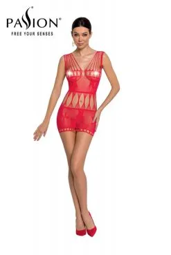 Robe Lingerie Nue Résille Papillon Rouge