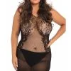 Robe Lingerie Sexy Maille Transparente Grande Taille