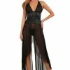 Robe Longue Wetlook Voile Corset