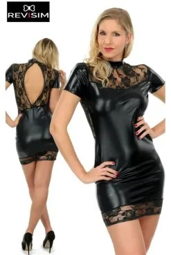 Robe Noire Inspiration Fetish Dos Nu Dentelle Wetlook