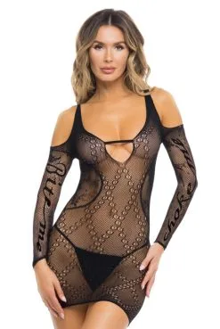 Robe Résille Noire Bite Me Choke Me