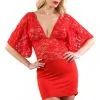 Robe Rouge Haut Dentelle